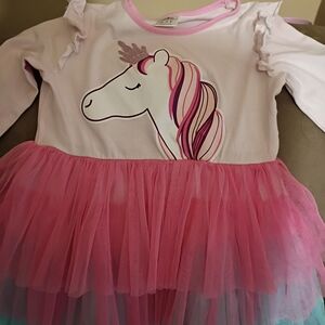 Pink Unicorn Dress with Tulle Skirt